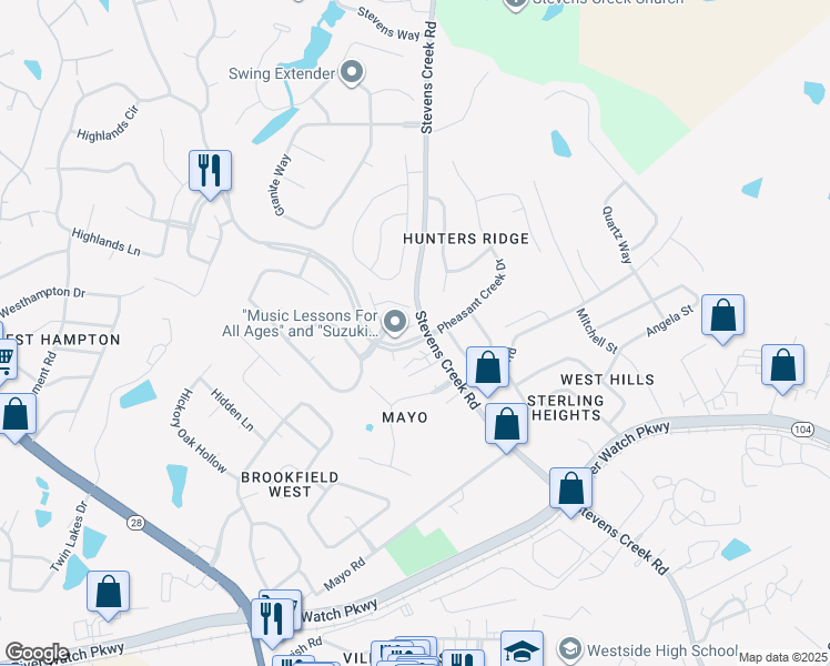 map of restaurants, bars, coffee shops, grocery stores, and more near 400 Preserve Trail in Martinez