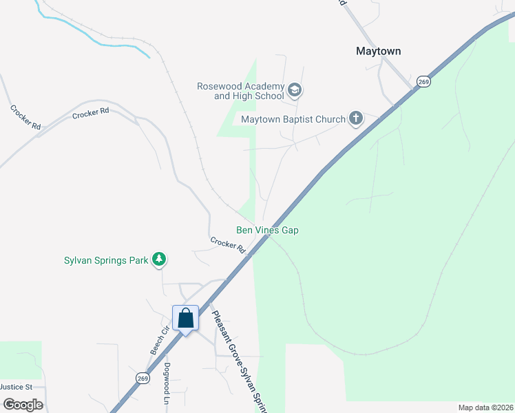 map of restaurants, bars, coffee shops, grocery stores, and more near 4995 Maytown Church Road in Mulga