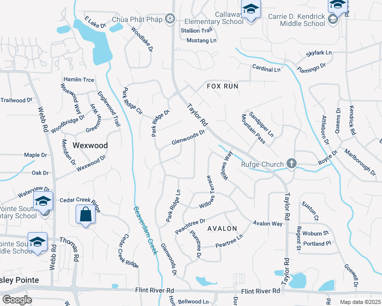 map of restaurants, bars, coffee shops, grocery stores, and more near 8317 Glenwoods Terrace in Riverdale