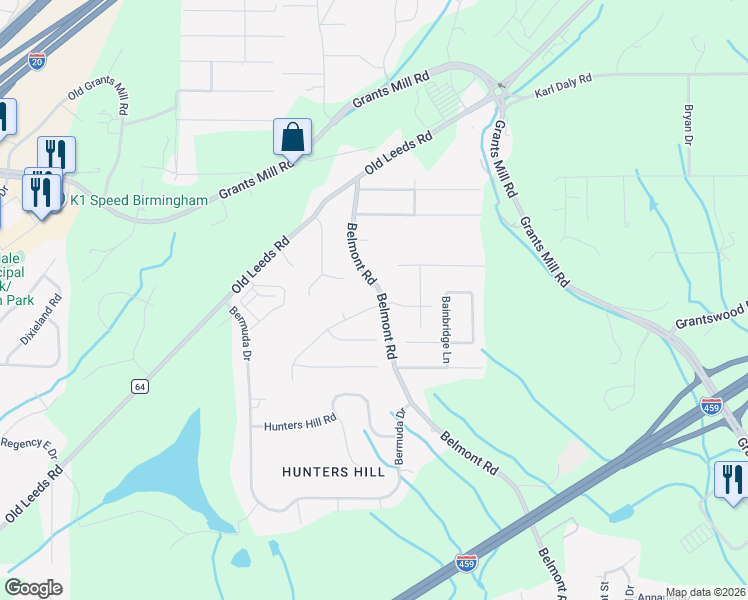 map of restaurants, bars, coffee shops, grocery stores, and more near 5648 Havenhill Road in Irondale