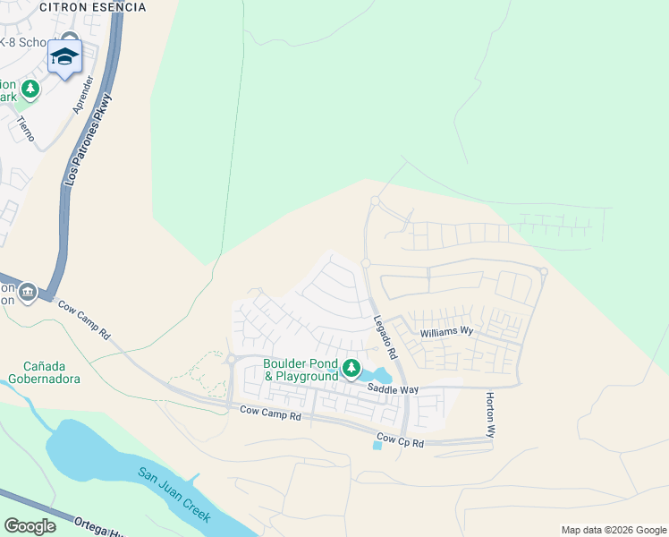 map of restaurants, bars, coffee shops, grocery stores, and more near 1286 Roots Way in Mission Viejo