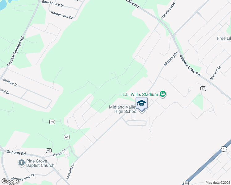 map of restaurants, bars, coffee shops, grocery stores, and more near 1509 County Highway 2108 in Graniteville