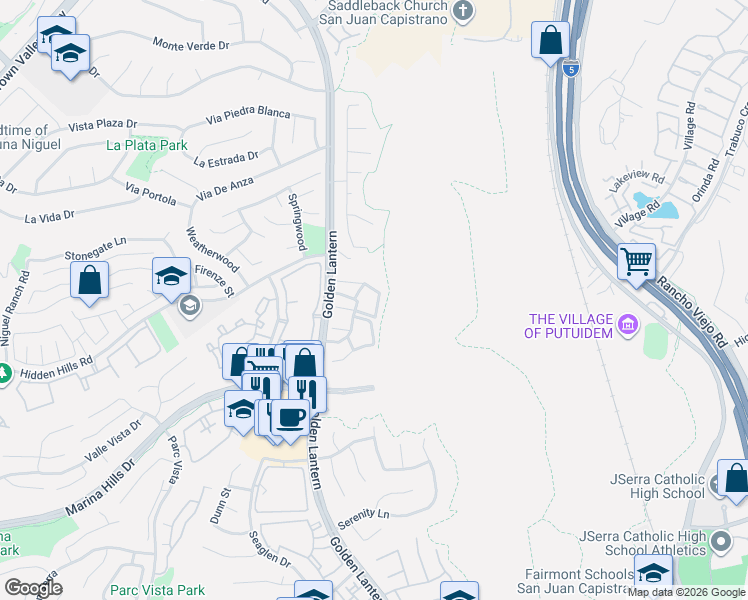 map of restaurants, bars, coffee shops, grocery stores, and more near 145 Pearl in Laguna Niguel