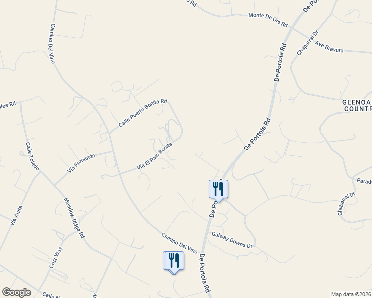 map of restaurants, bars, coffee shops, grocery stores, and more near 36475 Vía El Pais Bonita in Temecula