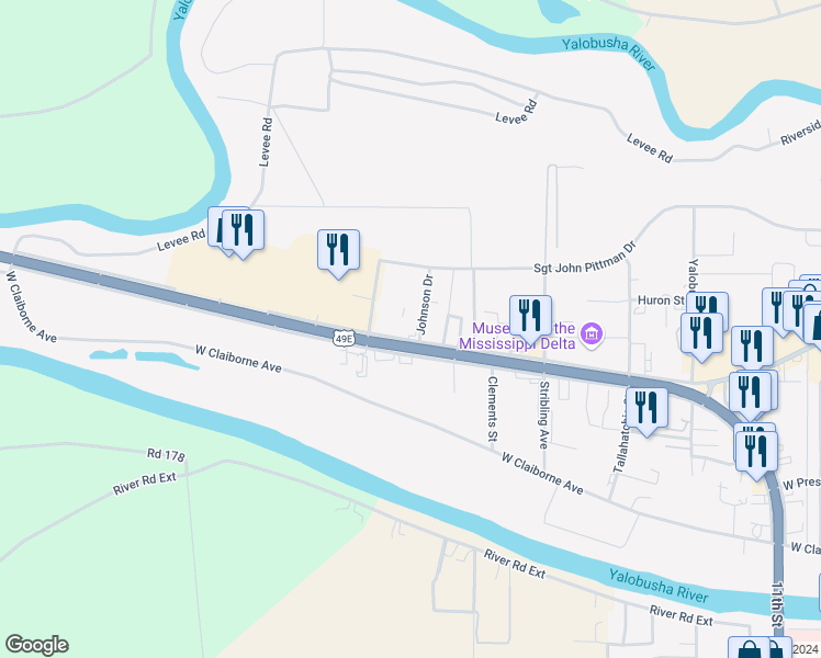 map of restaurants, bars, coffee shops, grocery stores, and more near 2002 U.S. 82 in Greenwood