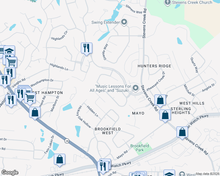 map of restaurants, bars, coffee shops, grocery stores, and more near 317 Rabun Valley Lane in Martinez