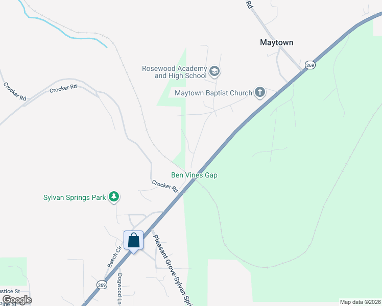 map of restaurants, bars, coffee shops, grocery stores, and more near 4995 Maytown Church Road in Mulga
