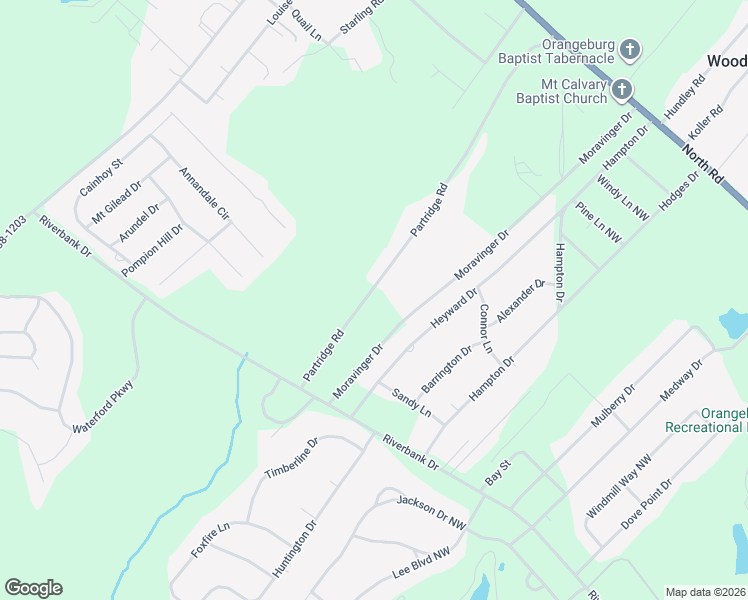 map of restaurants, bars, coffee shops, grocery stores, and more near 493-987 State Road S-38-1646 in Orangeburg