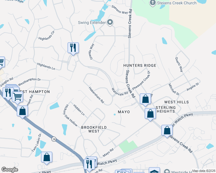 map of restaurants, bars, coffee shops, grocery stores, and more near 308 Rabun Valley Lane in Martinez