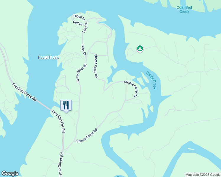 map of restaurants, bars, coffee shops, grocery stores, and more near 330 Shores Camp Road in Jefferson County