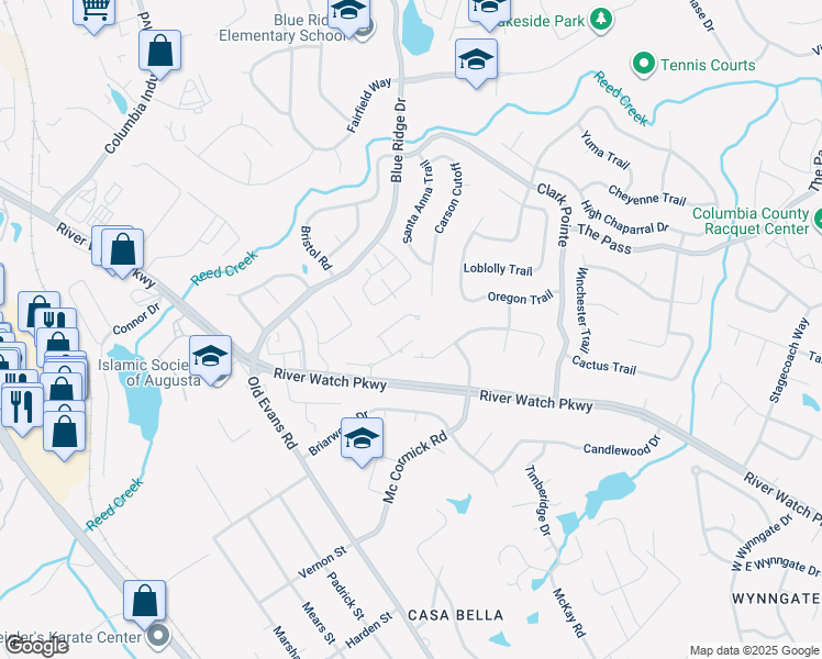 map of restaurants, bars, coffee shops, grocery stores, and more near 337 Candlestick Way in Martinez