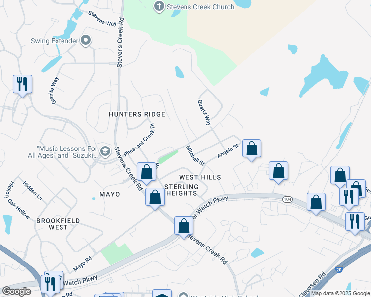 map of restaurants, bars, coffee shops, grocery stores, and more near 3048 Dennis Road in Augusta