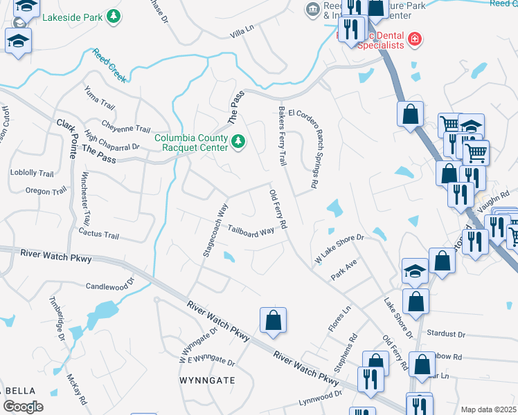 map of restaurants, bars, coffee shops, grocery stores, and more near 307 Calico Way in Martinez