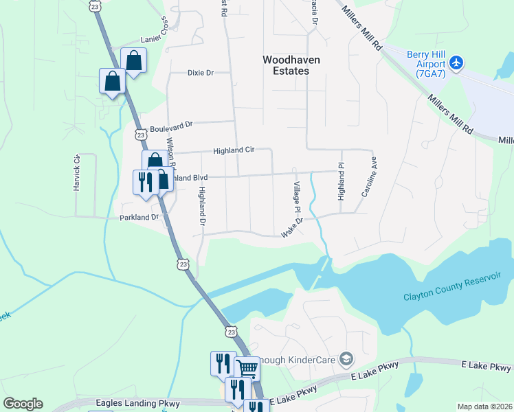 map of restaurants, bars, coffee shops, grocery stores, and more near 15 Forest Road in Stockbridge