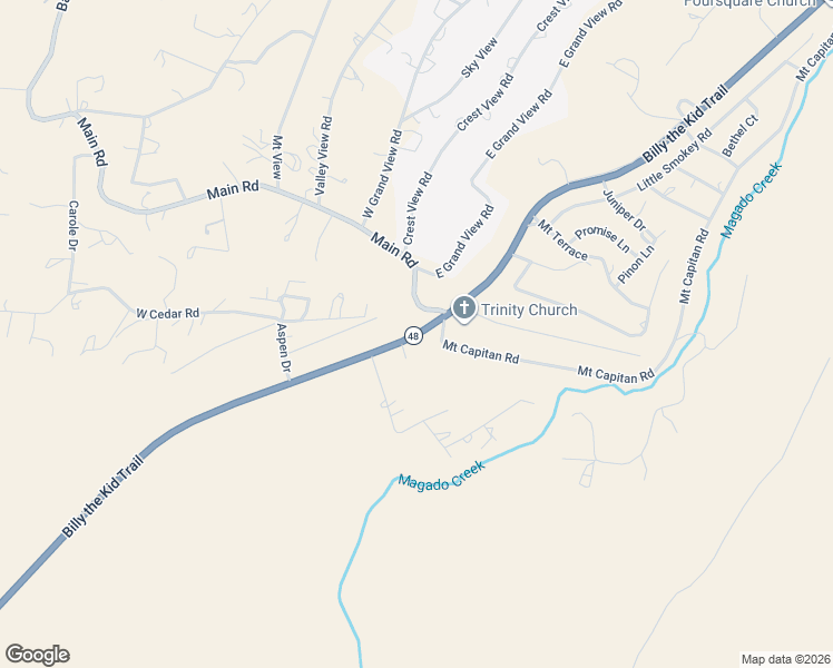 map of restaurants, bars, coffee shops, grocery stores, and more near Billy the Kid Trail in Capitan