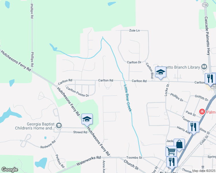 map of restaurants, bars, coffee shops, grocery stores, and more near 554 Palmetto Oaks Trail in Palmetto