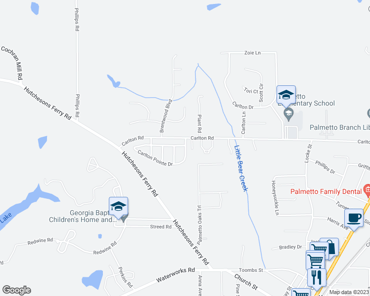 map of restaurants, bars, coffee shops, grocery stores, and more near 674 Carlton Pointe Drive in Palmetto