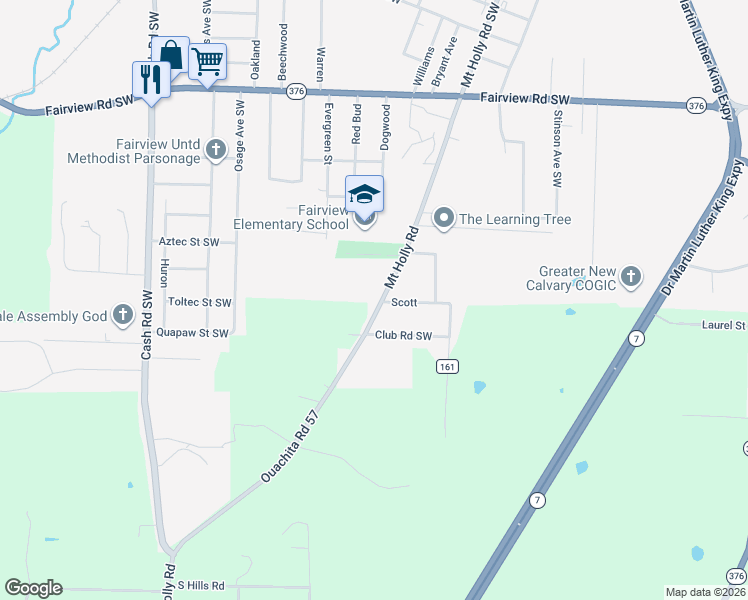 map of restaurants, bars, coffee shops, grocery stores, and more near 3062 Mount Holly Road in Camden
