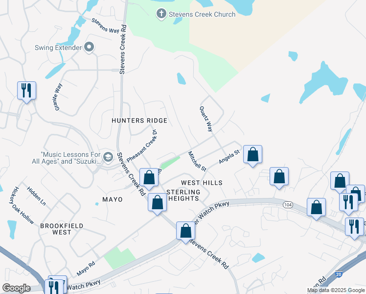 map of restaurants, bars, coffee shops, grocery stores, and more near 3049 Dennis Road in Augusta