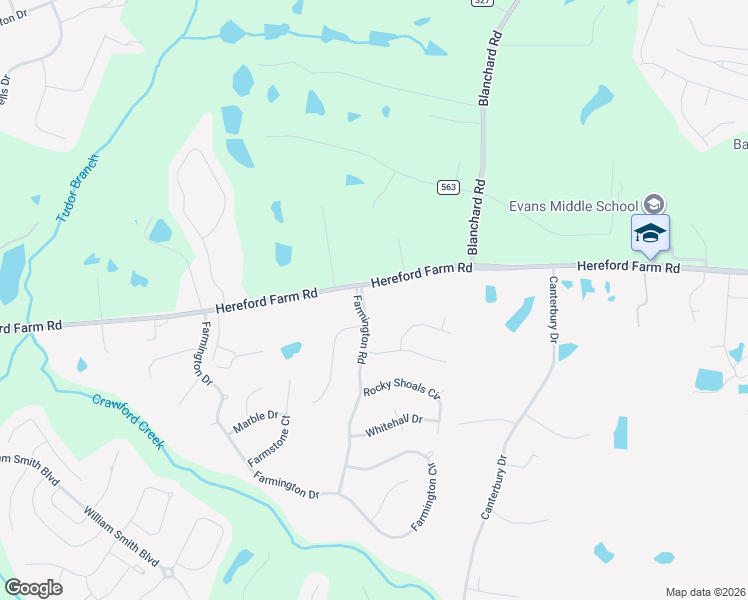 map of restaurants, bars, coffee shops, grocery stores, and more near 4854 Hereford Farm Road in Evans