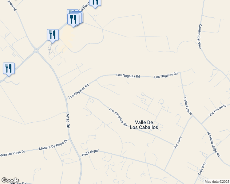 map of restaurants, bars, coffee shops, grocery stores, and more near Calle Ranchito in Riverside County