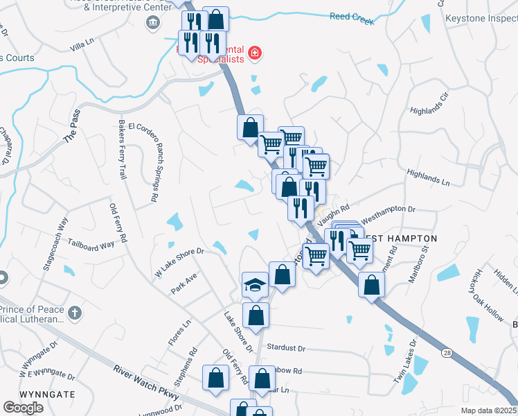 map of restaurants, bars, coffee shops, grocery stores, and more near 433 Wexford Court in Martinez