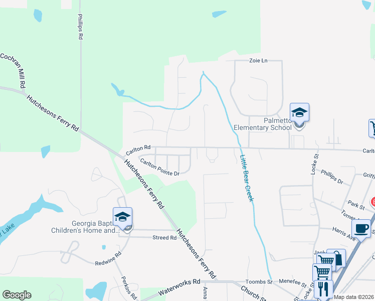 map of restaurants, bars, coffee shops, grocery stores, and more near 507 Carlton Pointe Drive in Palmetto
