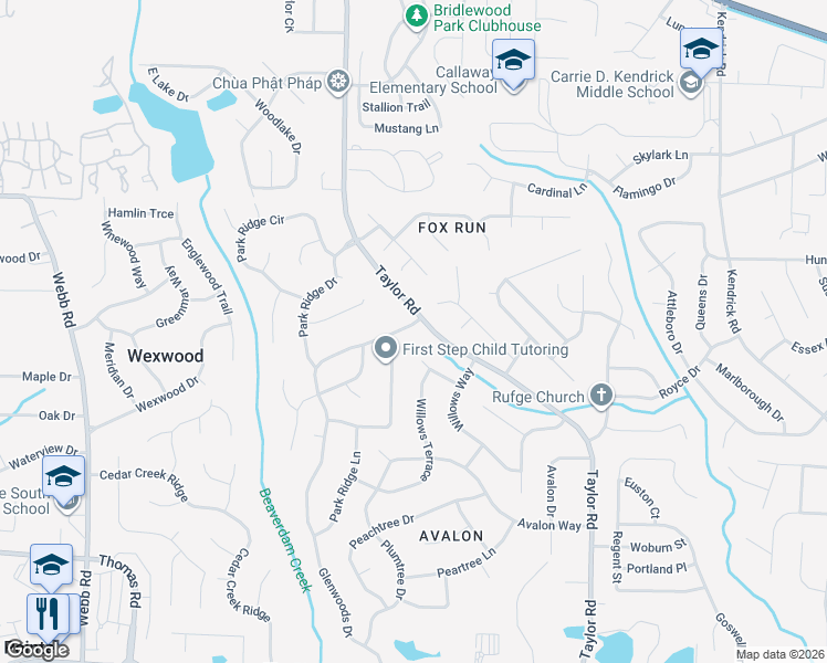 map of restaurants, bars, coffee shops, grocery stores, and more near 8226 Glenwoods Drive in Riverdale