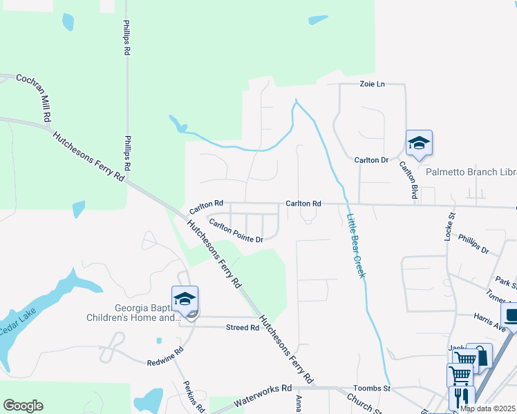map of restaurants, bars, coffee shops, grocery stores, and more near 523 Carlton Pointe Drive in Palmetto