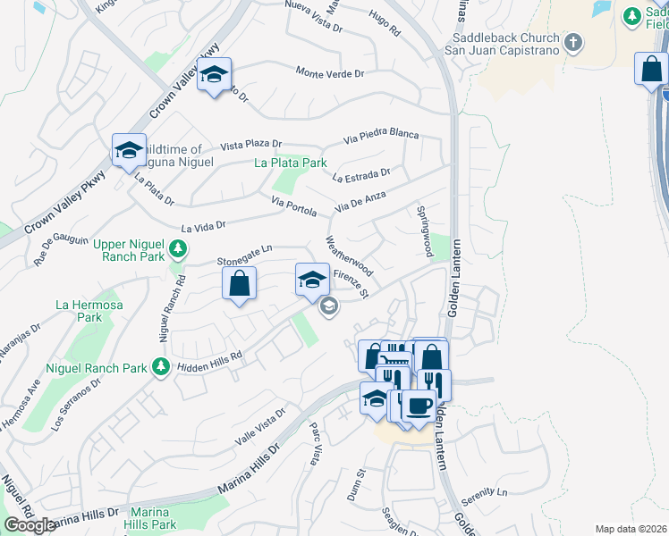 map of restaurants, bars, coffee shops, grocery stores, and more near 29852 Sandling Court in Laguna Niguel