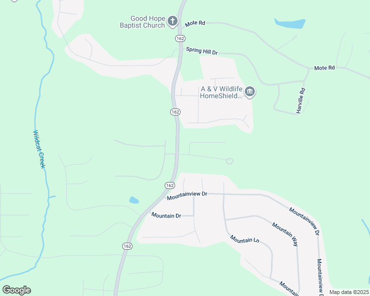 map of restaurants, bars, coffee shops, grocery stores, and more near 25 Shady Oaks Trail in Covington