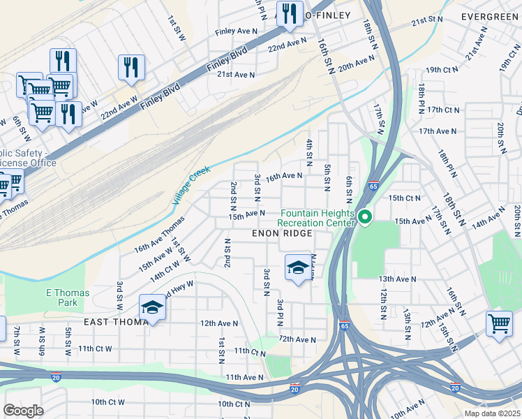 map of restaurants, bars, coffee shops, grocery stores, and more near 300 15th Avenue North in Birmingham