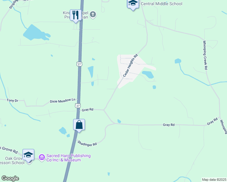 map of restaurants, bars, coffee shops, grocery stores, and more near 10 South Creek Road in Carrollton