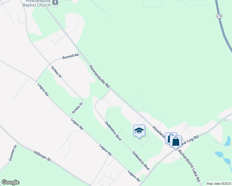map of restaurants, bars, coffee shops, grocery stores, and more near 505 Howlandville Road in Warrenville