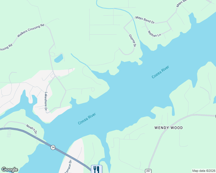 map of restaurants, bars, coffee shops, grocery stores, and more near 660 Seminole Trail in Pell City