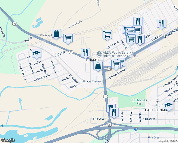 map of restaurants, bars, coffee shops, grocery stores, and more near 1008 21st Avenue West in Birmingham