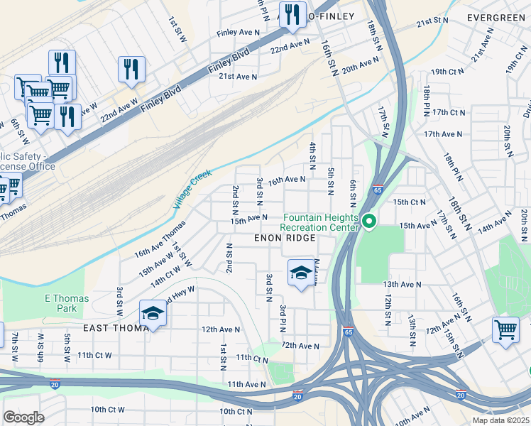 map of restaurants, bars, coffee shops, grocery stores, and more near 300 15th Avenue North in Birmingham