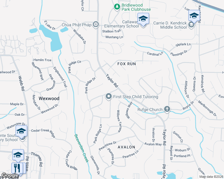 map of restaurants, bars, coffee shops, grocery stores, and more near 8255 Glenwoods Drive in Riverdale