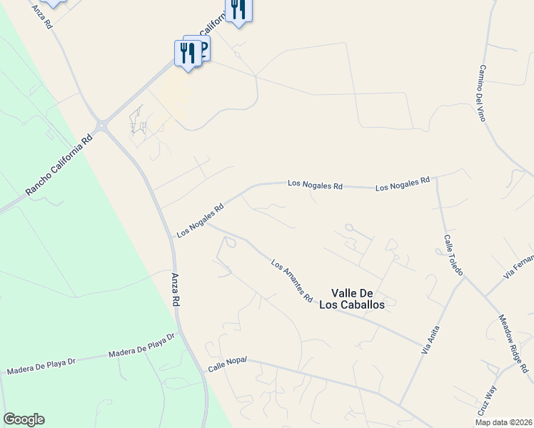 map of restaurants, bars, coffee shops, grocery stores, and more near Calle Ranchito in Riverside County