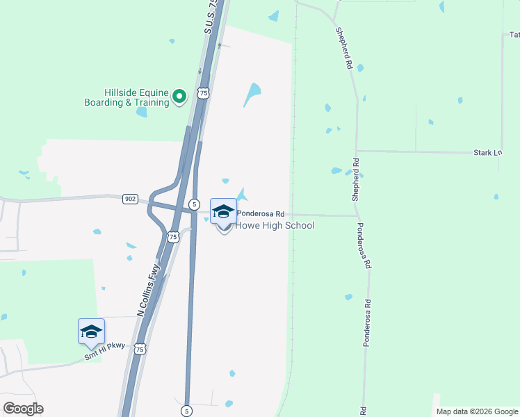 map of restaurants, bars, coffee shops, grocery stores, and more near 371 Ponderosa Road in Howe