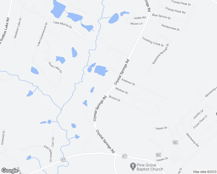 map of restaurants, bars, coffee shops, grocery stores, and more near 241 Crystal Springs Road in Graniteville
