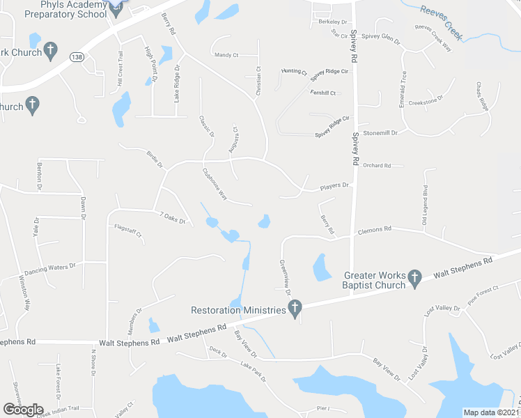 map of restaurants, bars, coffee shops, grocery stores, and more near 8255 Clubhouse Way in Jonesboro