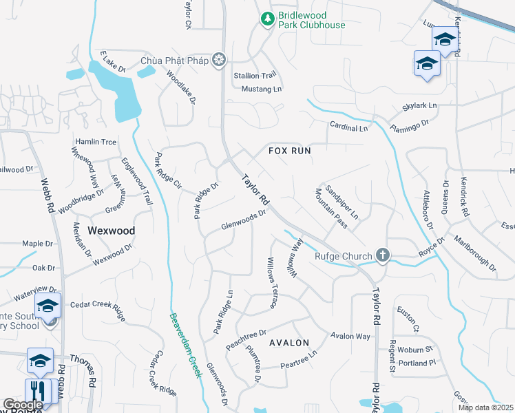 map of restaurants, bars, coffee shops, grocery stores, and more near 8255 Glenwoods Drive in Riverdale