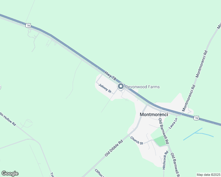 map of restaurants, bars, coffee shops, grocery stores, and more near 110 Johnny Street in Aiken