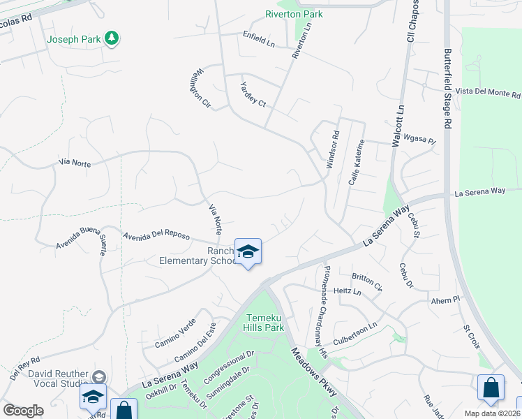 map of restaurants, bars, coffee shops, grocery stores, and more near 31480 Avenida Del Reposo in Temecula
