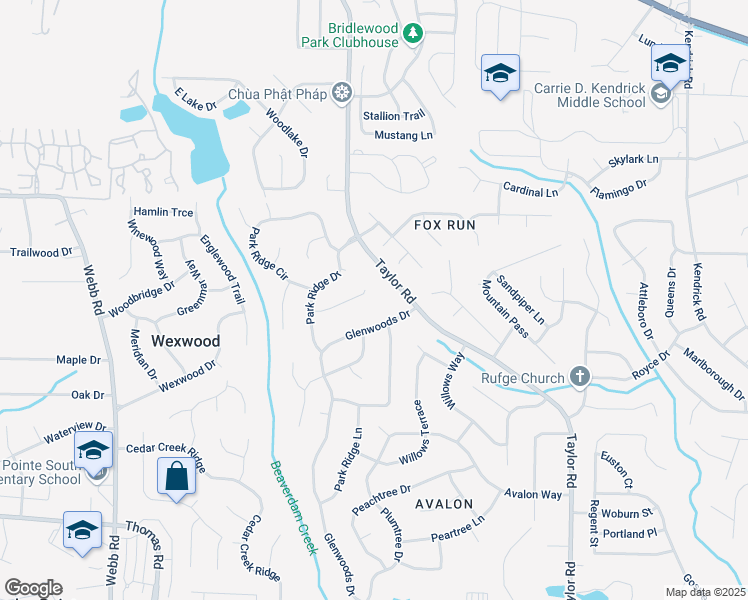 map of restaurants, bars, coffee shops, grocery stores, and more near 8255 Glenwoods Drive in Riverdale