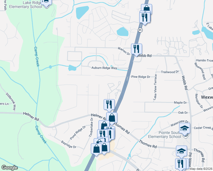 map of restaurants, bars, coffee shops, grocery stores, and more near 10 Chase Ridge Drive in Riverdale