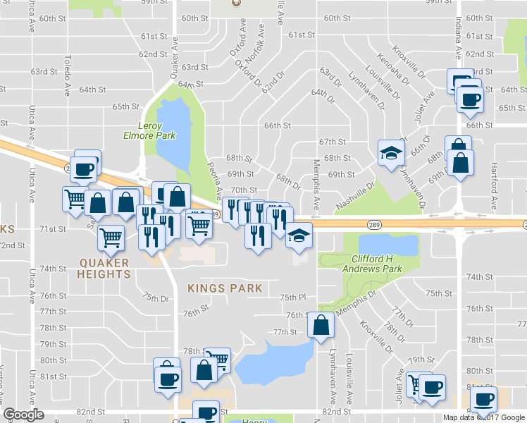 map of restaurants, bars, coffee shops, grocery stores, and more near 7008 Norfolk Avenue in Lubbock