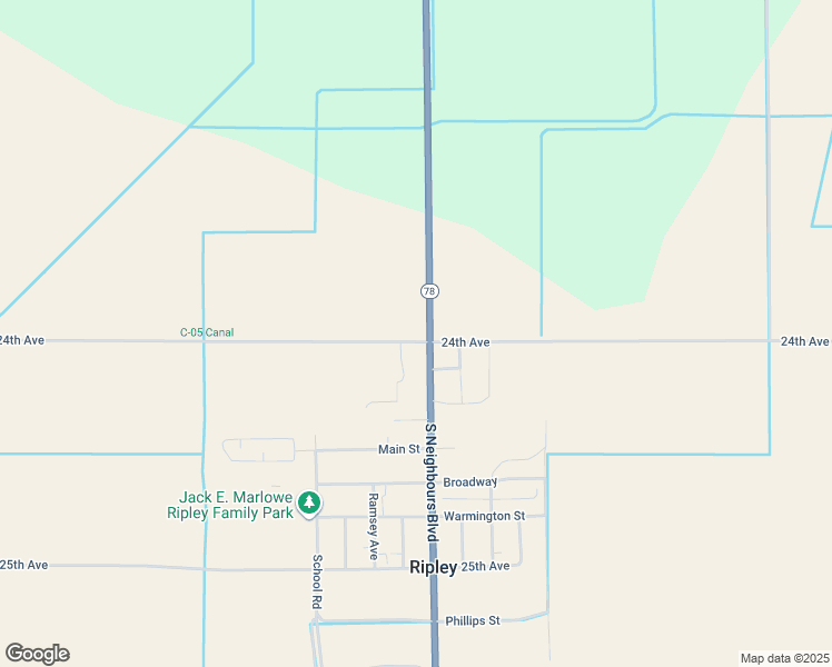 map of restaurants, bars, coffee shops, grocery stores, and more near 23791 South Neighbours Boulevard in Ripley