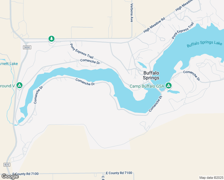 map of restaurants, bars, coffee shops, grocery stores, and more near 522 Comanche Drive in Buffalo Springs